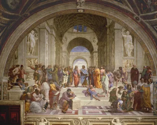 La scuola di Atene, dalla Stanza della Segnatura, 1509-10